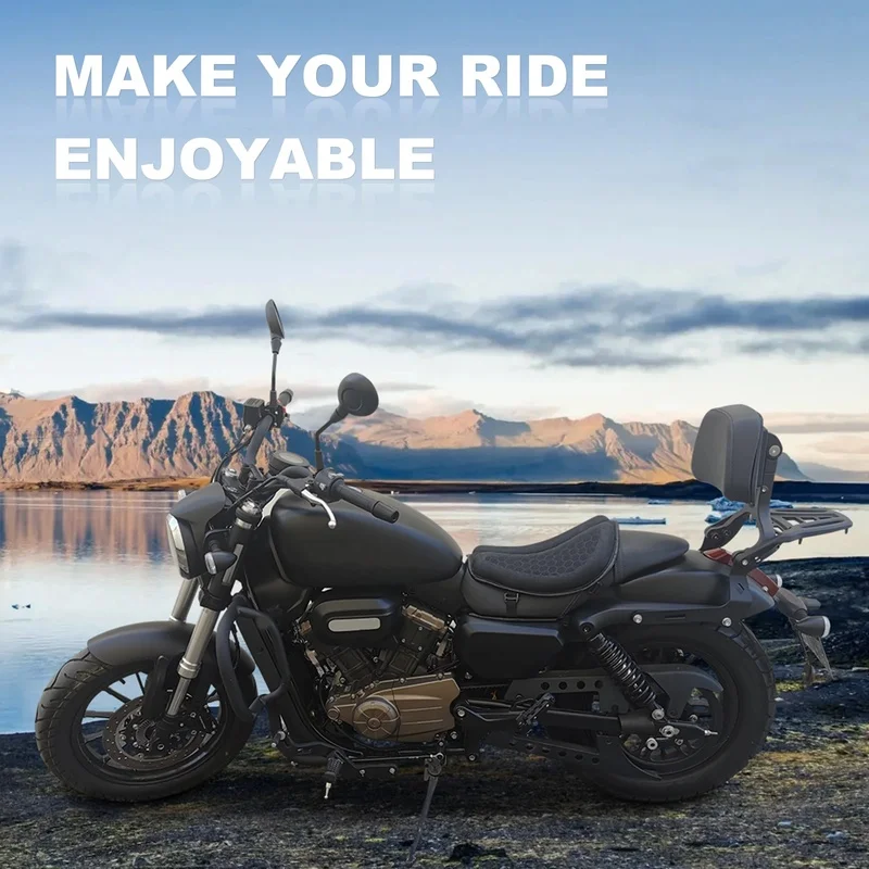 Pressure Relief 3D Honeycomb Gel Seat Cushion Non-Slip Comfort Seat Pad Motorcycle Accessory for Long Distance Riding