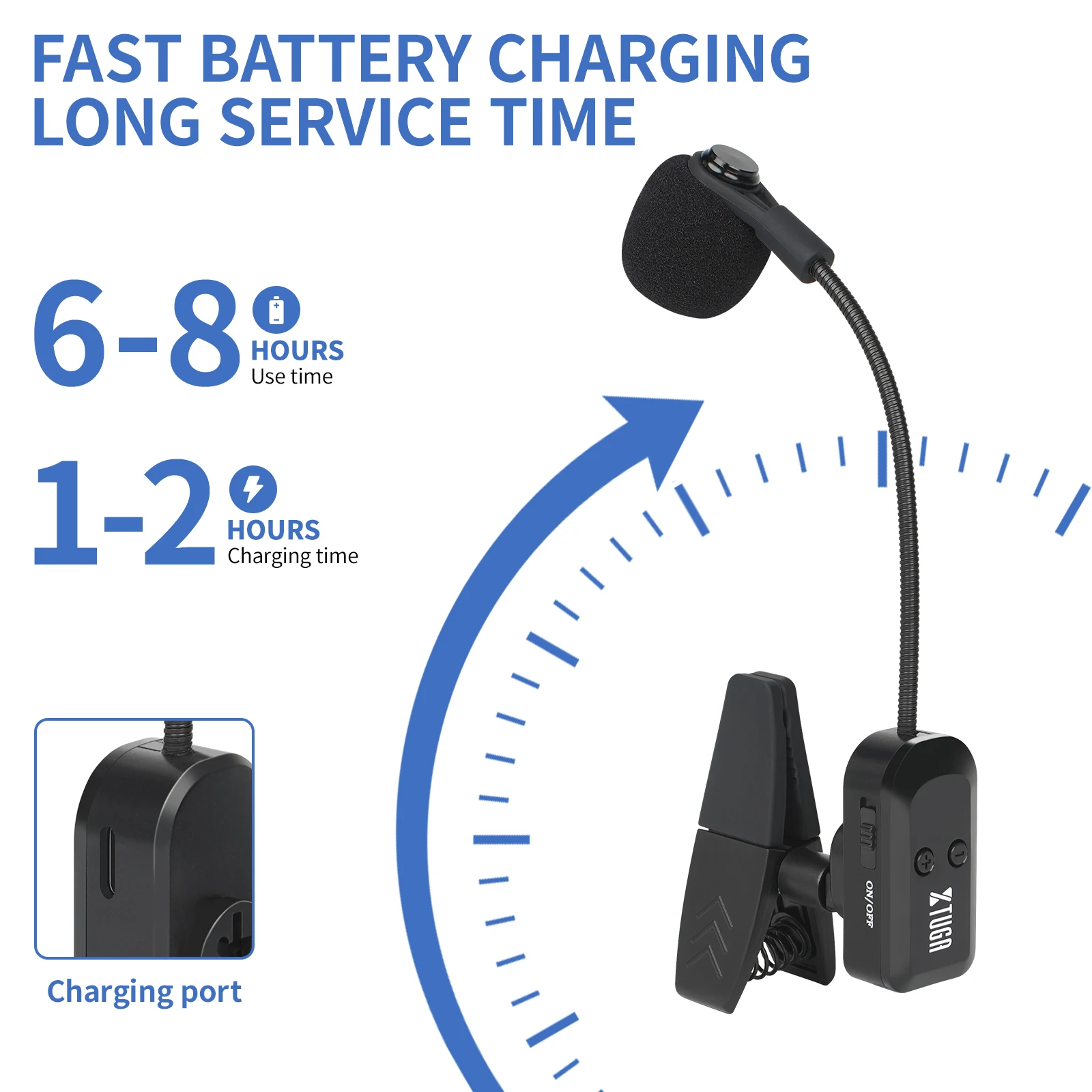 Sepuluh item TLF Xtuga KX721 Mikrofon Saksofon Nirkabel Penerima Tanpa Kabel Klip Alat Musik UHF Mic Pola Polar Kardioid