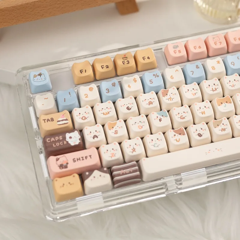 Keycap de chat de sel de mer personnalisé, sublimation PBT, aspect MAO mignon, accessoires de clavier mécanique, cadeau, 142 prédire