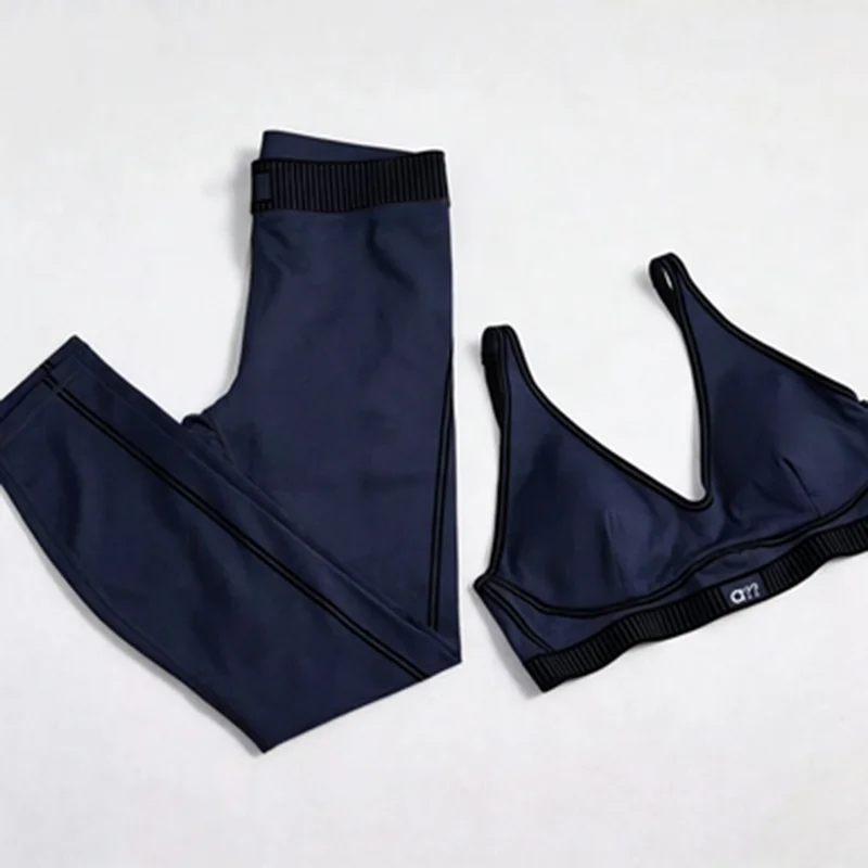 Two Piece Yoga Set Women Pilates Fitness Tank Top and Pants Casual Running Gym Activewear Breathable Stretch Workout Outfit