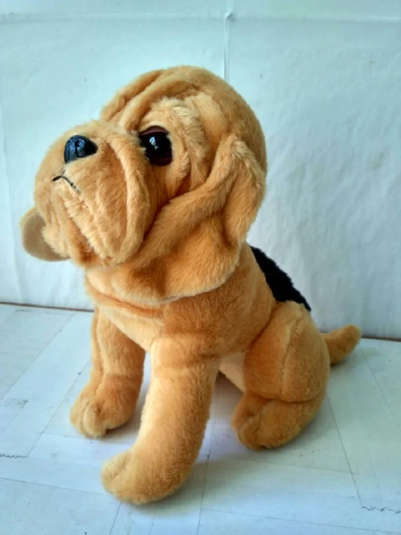 About 28cm Light Brown Dog Shar Pei Plush Toy Squatting Dog Sharpei,Kids Toy Birthday Gift s0969