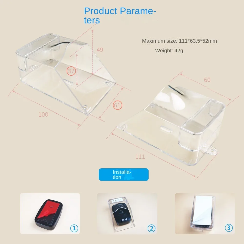Copertura impermeabile per campanello senza fili campanello intelligente anello campanello pulsante protezione impermeabile trasparente casa