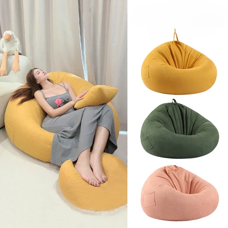 Cream wind lazy sofa bean bag tatami bedroom balcony lying single nest Japanese children reading soft chair