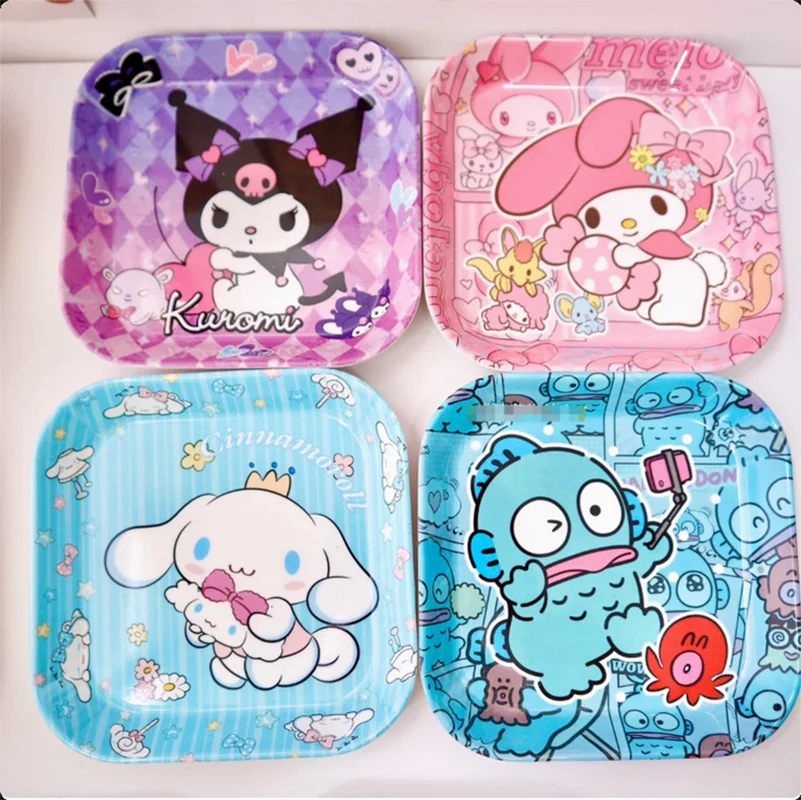 

HelloKitty Sanrio Melamine Plate Japanese Cartoon ugly fish Creative Square Fruit Plate Household Dining Table Snack Plate gift