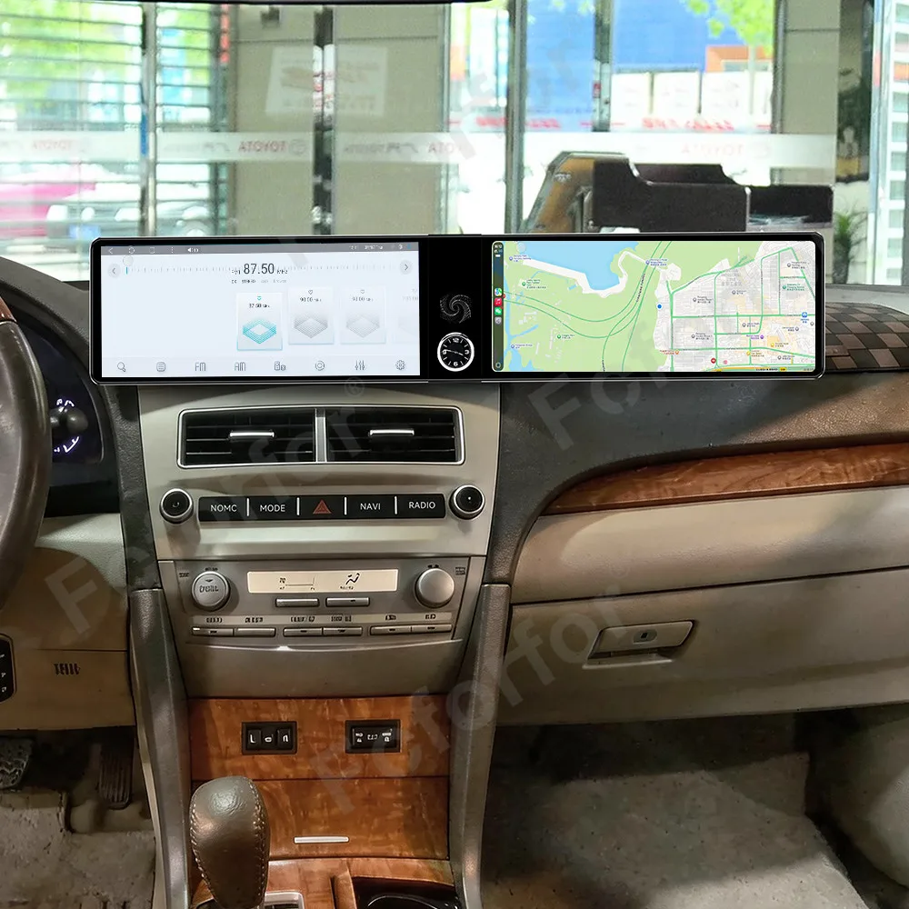 For Toyota Camry 2006-2011 Android 13 CarPlay Qualcomm Dual 12.3 Inch Screen Car GPS Multimedia Player GPS Navi Radio DVD Player