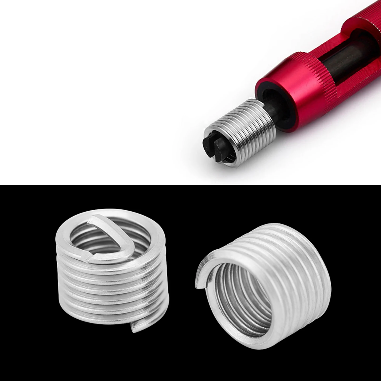 304 Stainless Steel Screw Wire Sleeve Thread Repair Insert Assortment Kit M6x1.0x1.5D Thread Repair Inserts