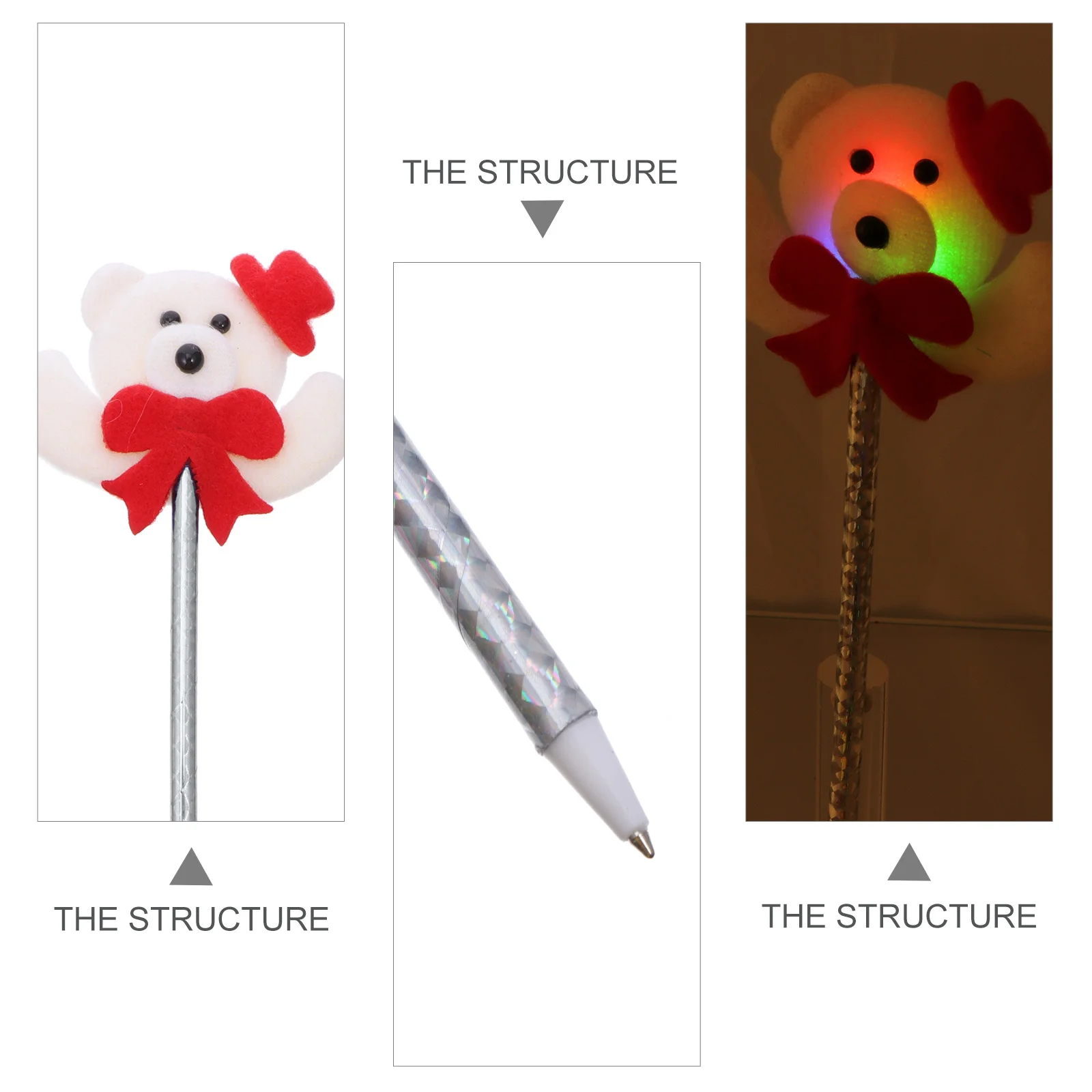 

8Pcs Luminous Christmas Pens Cartoon Ballpoint School Supplies Writing Pen Cartoon Christmas Pens School Supplies