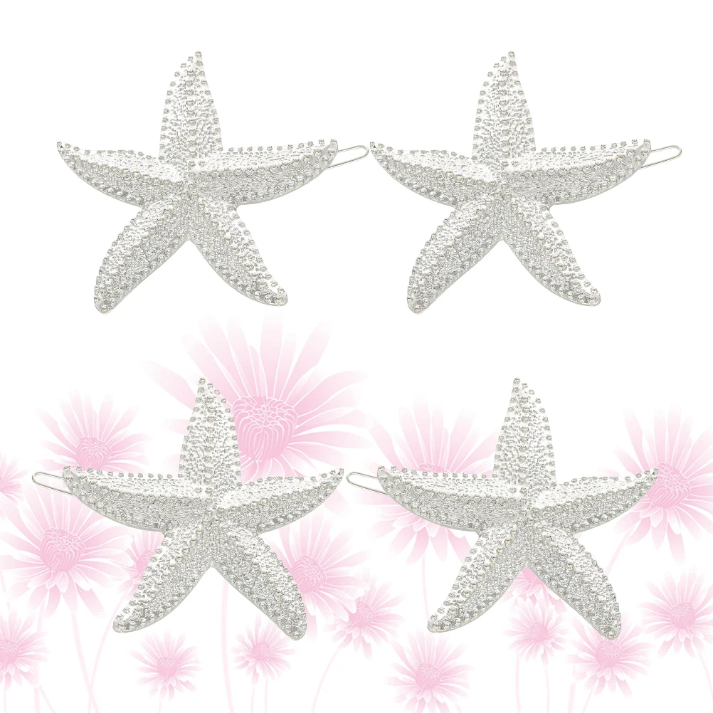 

4Pcs Pentagram HairClips VintageBarrette ShiningHairpins GirlsHeaddress Accessories WeddingParty Ceremonies