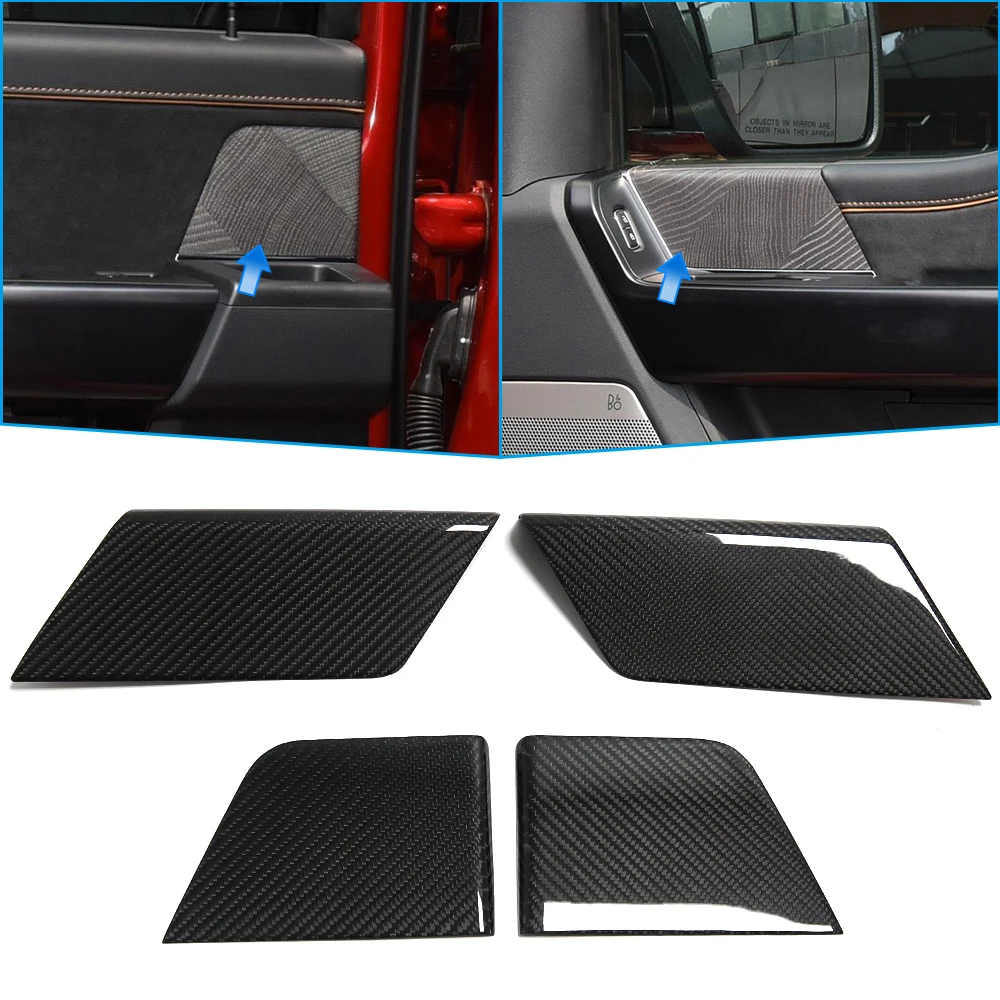 For Ford F150 F-150 Raptor R 2021 2022 2023-2025 Car Inner Door Armrest Side Panel Cover Trim Real Carbon Fiber Car Accessories