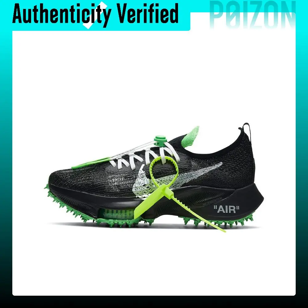 OFF-WHITE X Nike Air Zoom Tempo Next% Running Shoes Unisex Low-top Black/Green CV0697-001