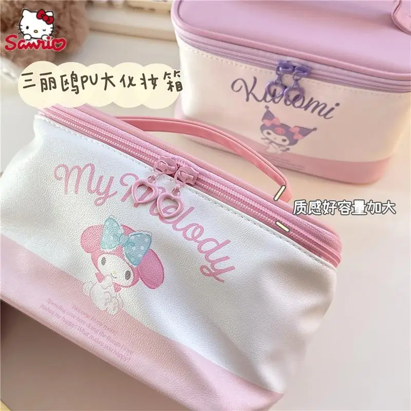 

Fashion Cartoon Sanrio Accessories Kuromi My Melody Kawaii Cute Girl Handheld Cosmetic Bag Travel Portable Storage Bag Kids Gift