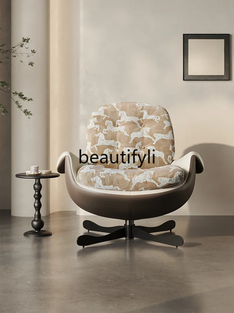 Cotton and linen Italian minimalist living room leisure chair modern simple rotating chair new product