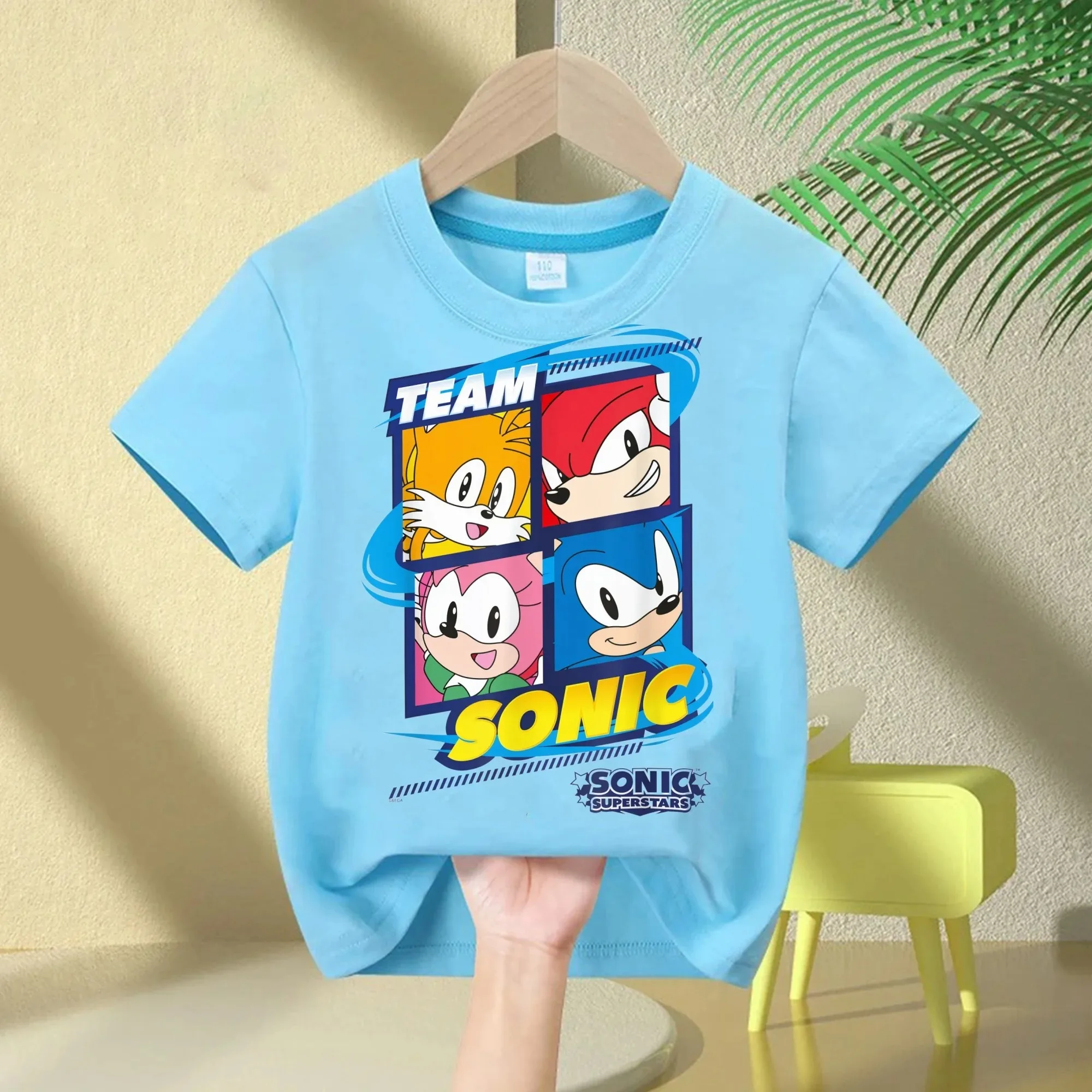Sonic The Hedgehog Kids T-Shirt Anime Print Cotton Short Sleeve Boy Girl Summer Casual Top Gift