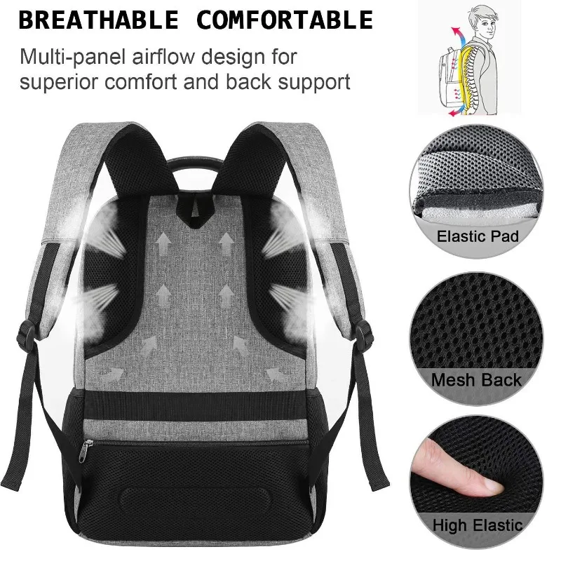 New Men's Backpack Computer Backpack Large Capacity Multifunctional Travel Laptop Business Computer Bag