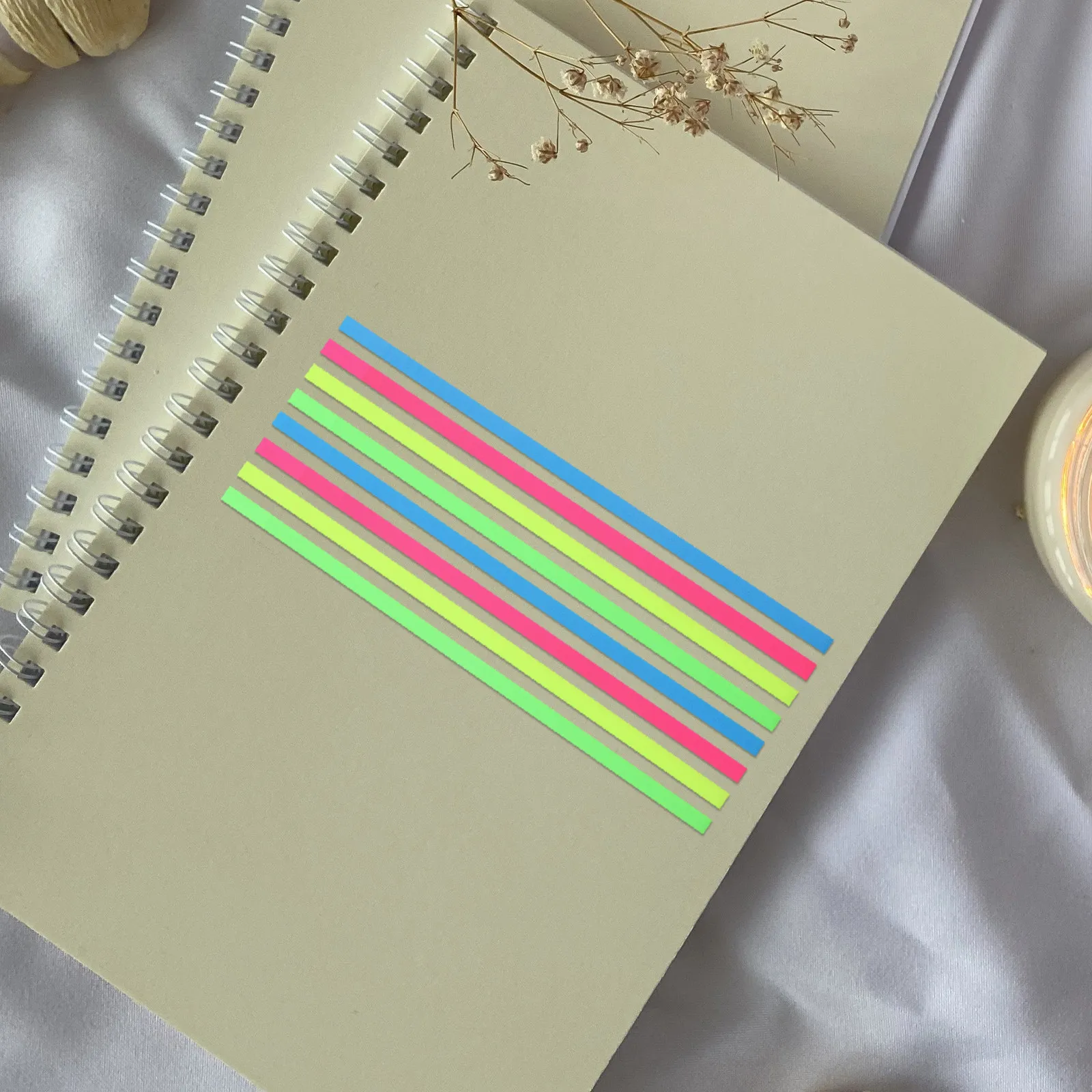 3 Boxes Colored Fluorescence Page Markers Professional Highlight Strips Reading Strips Multiple Colors Note Stickers School