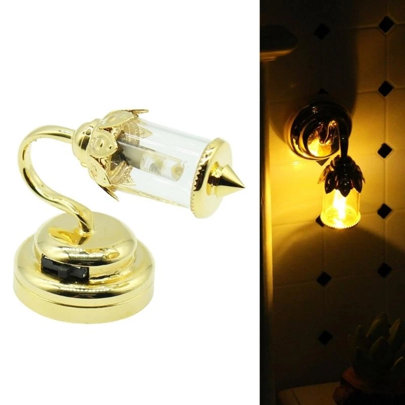 1:12 Dollhouses salon Sconcce Gence Kid LED lampe murale jouet meubles maison maison lampe murale