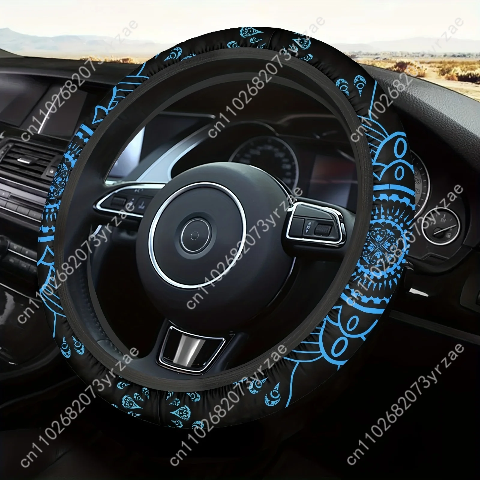 

Mandala Flower Car Steering Wheels Cover Universal Type Environmental Friendly Comfortablenon-slip Steering Wheel Wrap