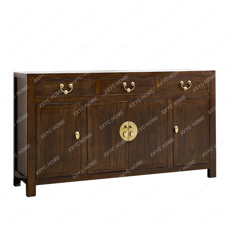 

JYGNew Chinese solid wood antique simple four-door shoe cabinet living room entrance foyer locker