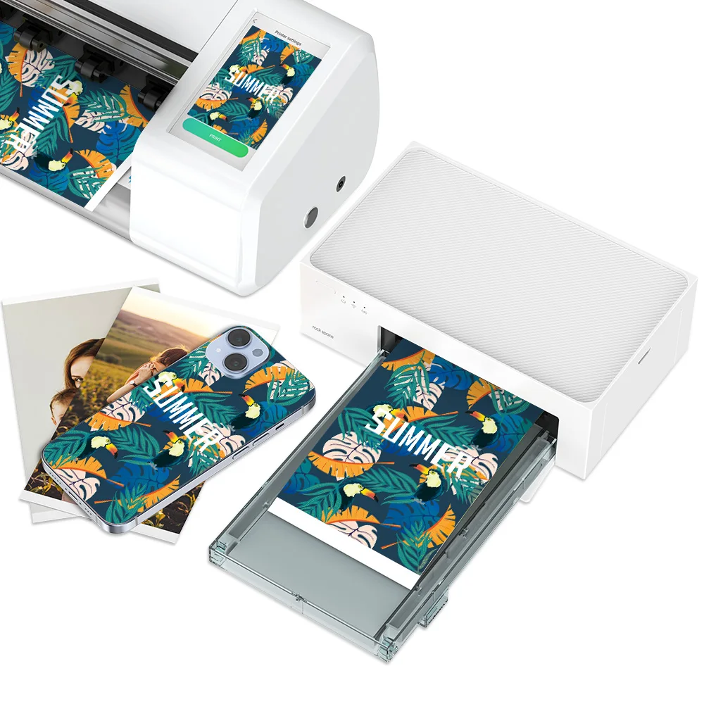 

Mobile Portable Mini Phone Photo Sticker Printer Custom 3D Color Sublimation Printer Working with Hydrogel Cutting Machine