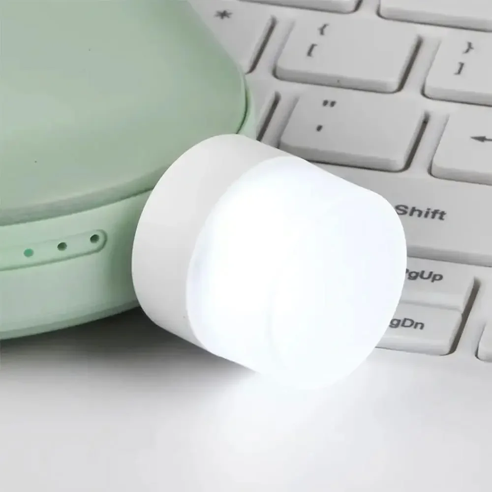 Wholesale Mini USB Night Lights USB Plug Lamp Power Bank Charging LED Book Lights Round Reading Eye Protection Lamp For Bedroom