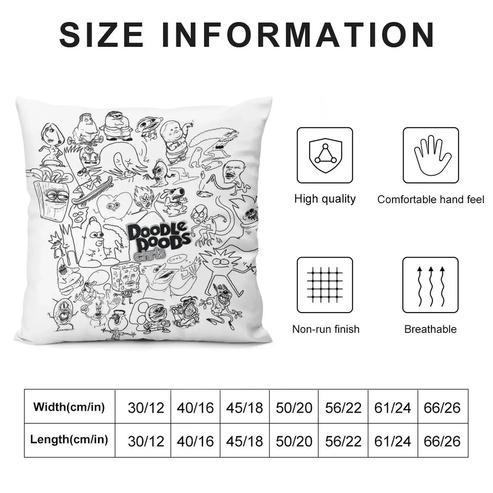 Doodle Doods - Chris Collage Throw Pillow pillow cover luxury Ornamental Pillow