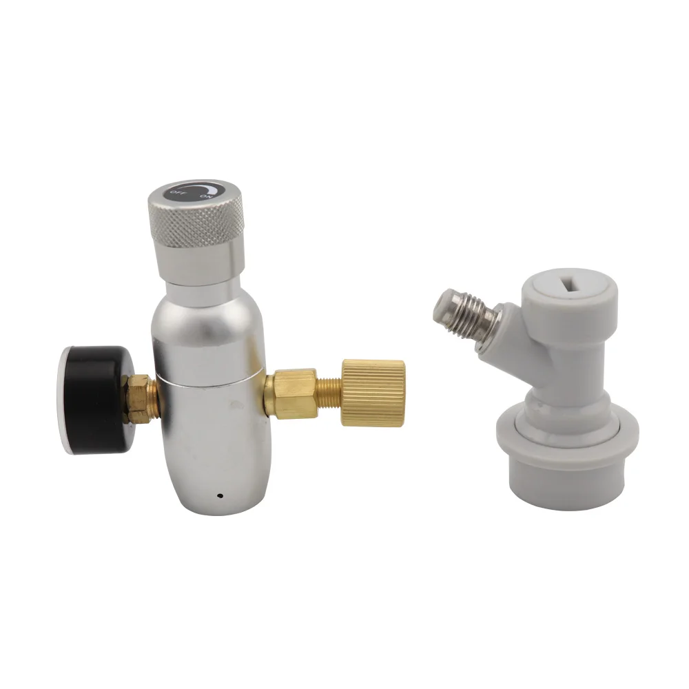 Homebrew Keg CO2 Charger Kit, 0-60PSI CO2 Regulator 7/16