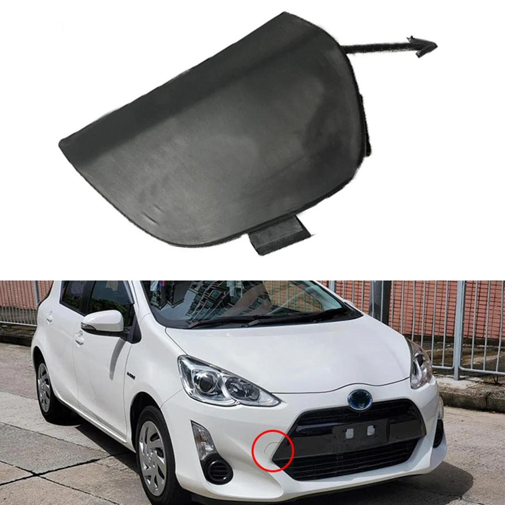 Replacement Front Bumper Tow Hook Cover Compatible with For Toyota For Prius C 2015 2016 Unprimed Plastic Tow Eye Cap 1 Piece