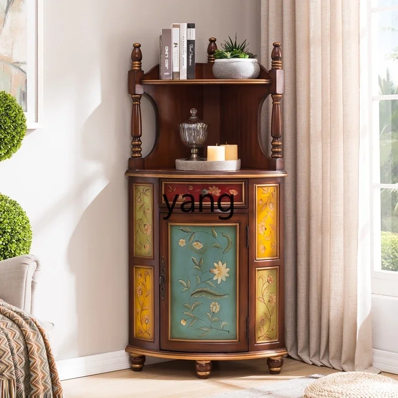 

yjq solid wood painted corner shelf corner cabinet porch corner shelf bookshelf