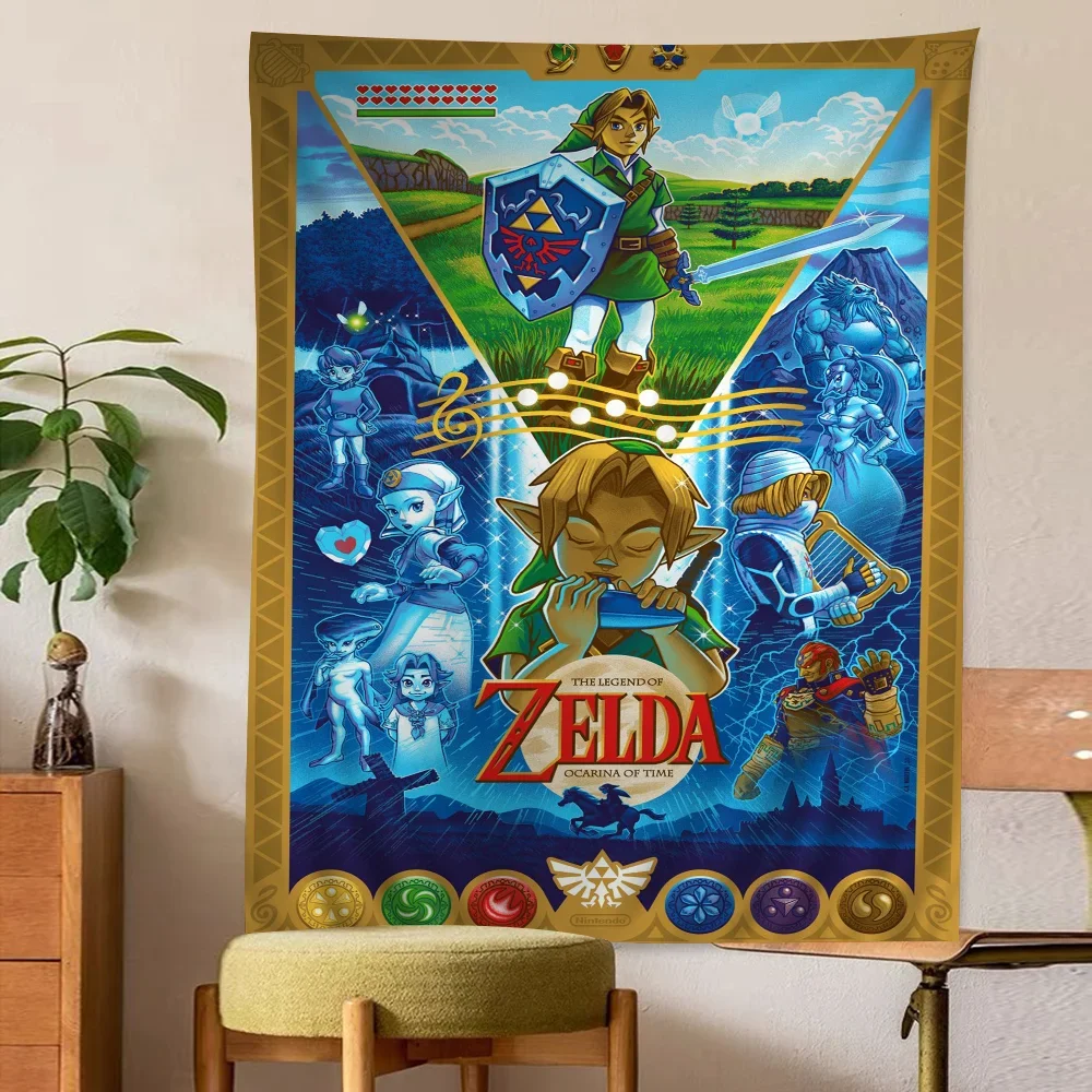 Z-Zeldas Link Legend Video Game Chart Tapestry for Living Room Home Dorm Decor Art Home Decor