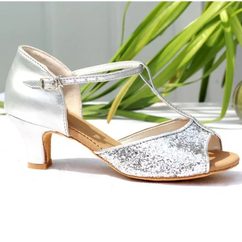 Imagen 2 del producto Zapatos de baile latino de verano para mujer, sandalias de salón, Salsa, Tango, zapatos de baile, zapatillas de deporte para damas y niñas, zapatos con parte inferior de ante suave