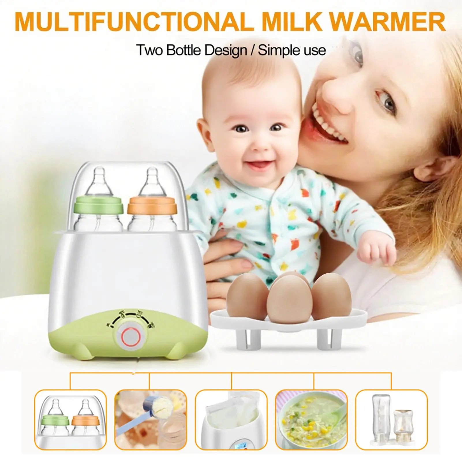 Sterilizzatore multifunzione per scaldabiberon Scaldalatte a riscaldamento rapido con controllo accurato della temperatura Latte materno o formula