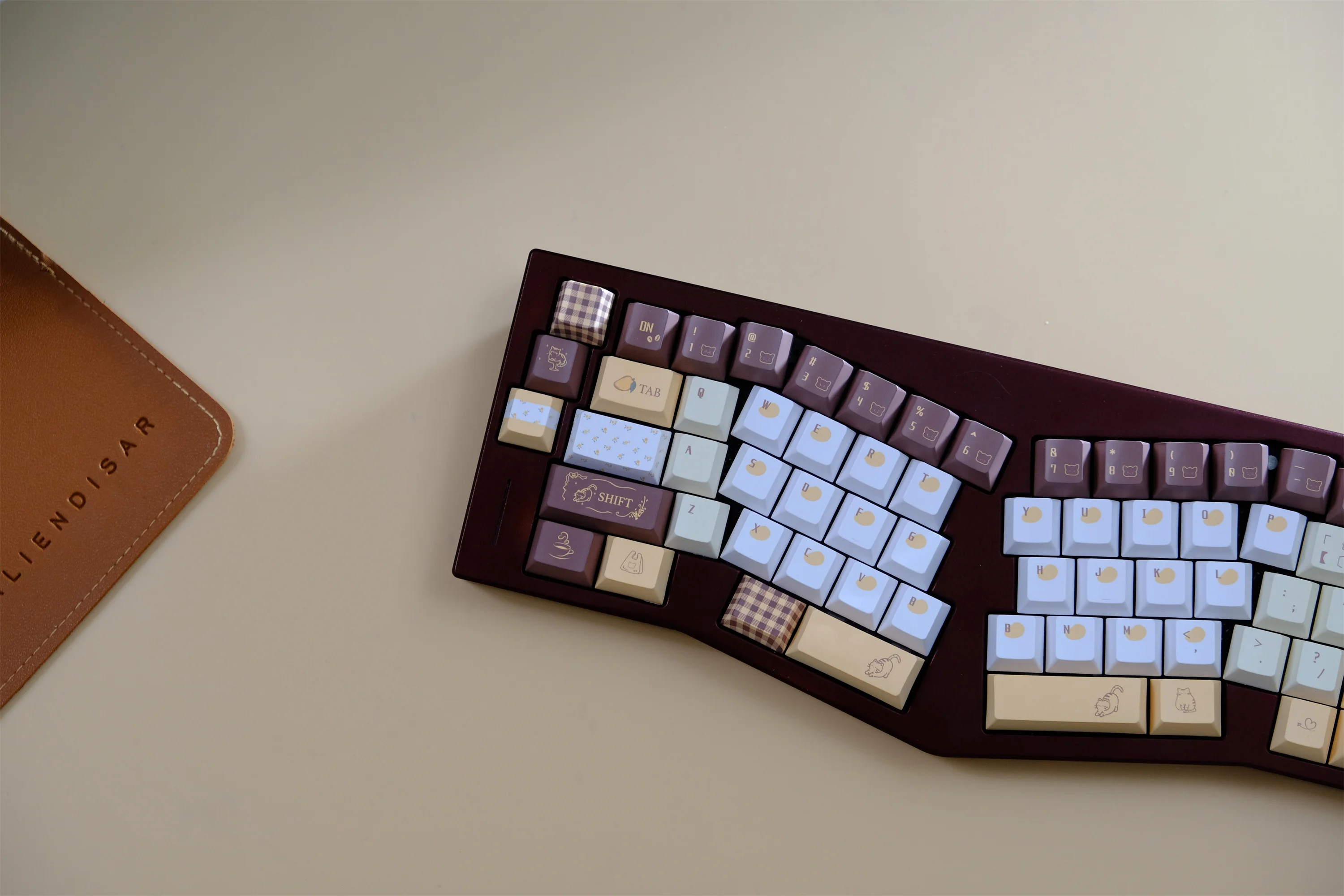 Keycaps Mango Latte 144 Tombol Bahan PBT Profil Cherry DYE-SUB Personalisasi Wooting Untuk Keyboard Mekanik CHERRY MX Switch