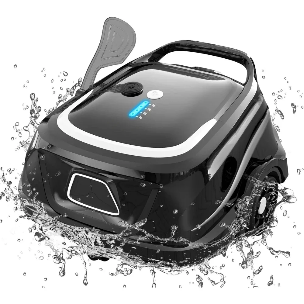 Automatic Pool Vacuum 120mins Running Time, Dual Filters, 2.5H Fast Charging, Ideal for Above Ground Pools Up to 1076 Sq.ft