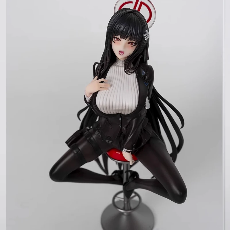 

Blue Archive Tsukatsuki Rio Sexy Anime Girl Figure Li Yin Doll Hand Model Black Silk Sitting Sexy Gk Ornaments Model Doll Toy
