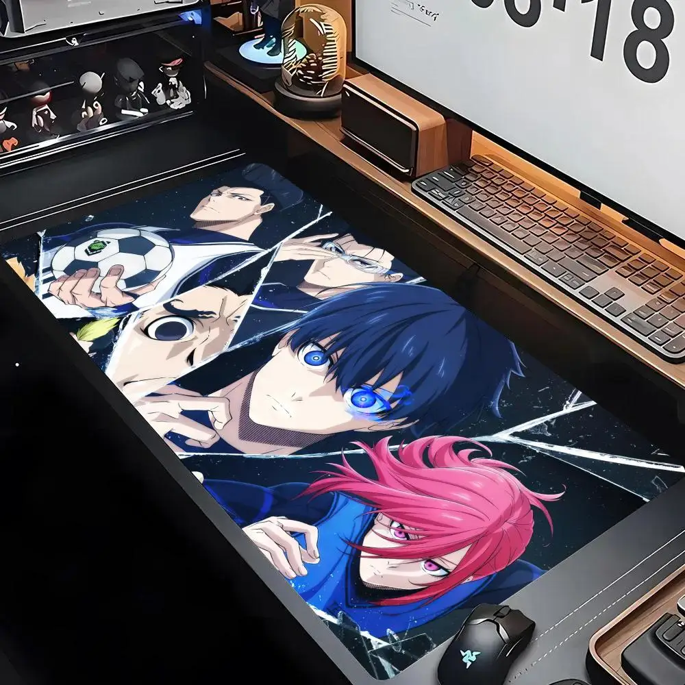 Japan Anime Blue Lock Nagi Seishiro Mousepad PC Gamer Cabinet Keyboard Rug XXL Black And White Mouse Pad Laptop Gaming Desk Mat