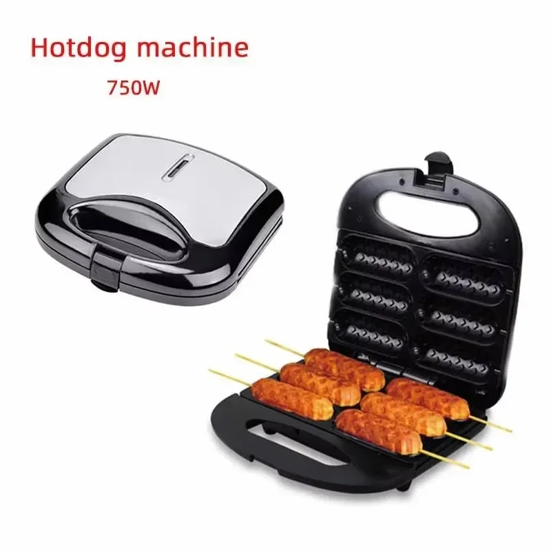 Stainless Steel Sticks Corn Dogs Ausage Machine Hotdog Maker Stem Waffle Maker Non-stick Coating Hot Dog Making Machine 750W