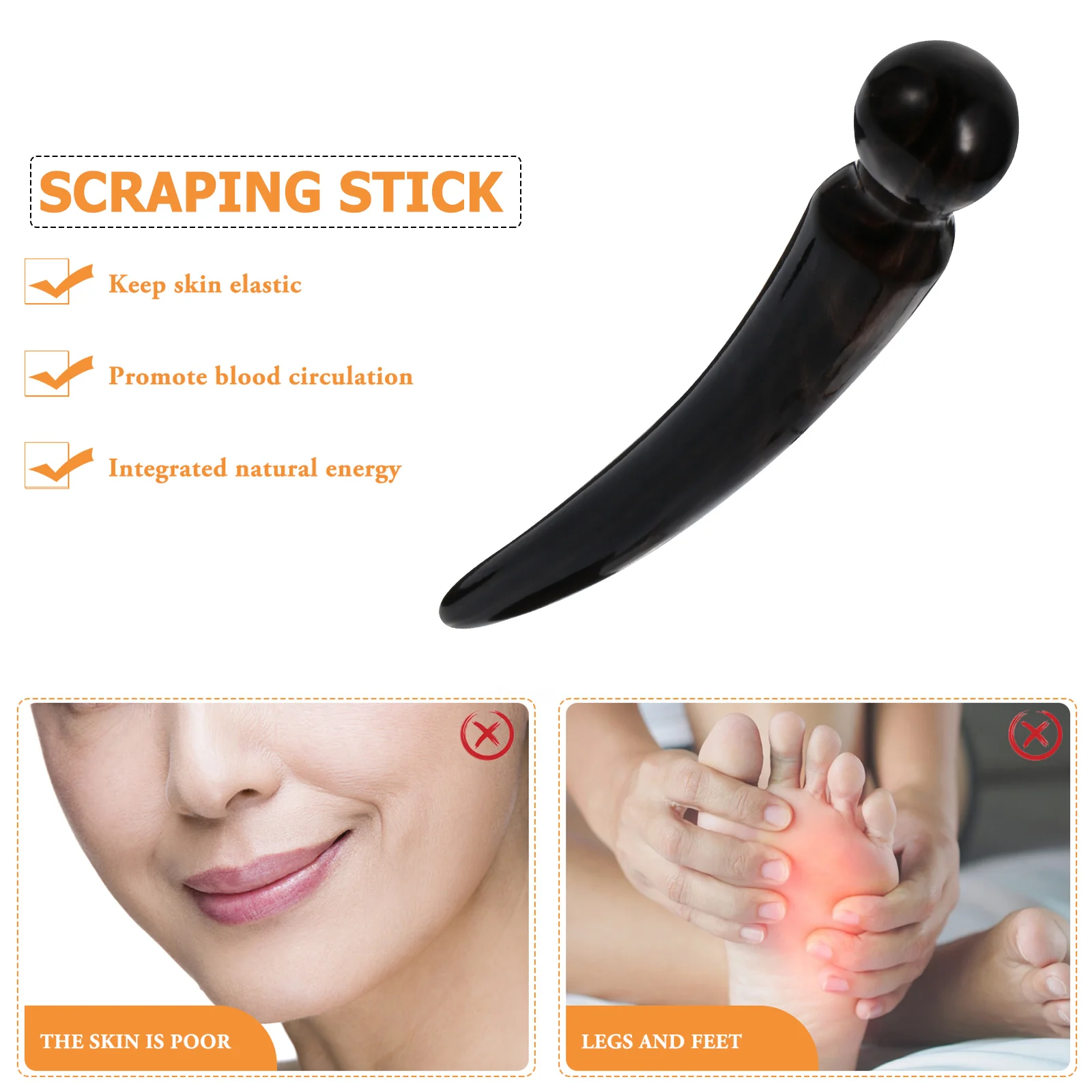 Massage Stick Feet Massager Scraping Board Skin Simple Massagers Body Care Tool Scrapping Horns Foot Massaging Tools