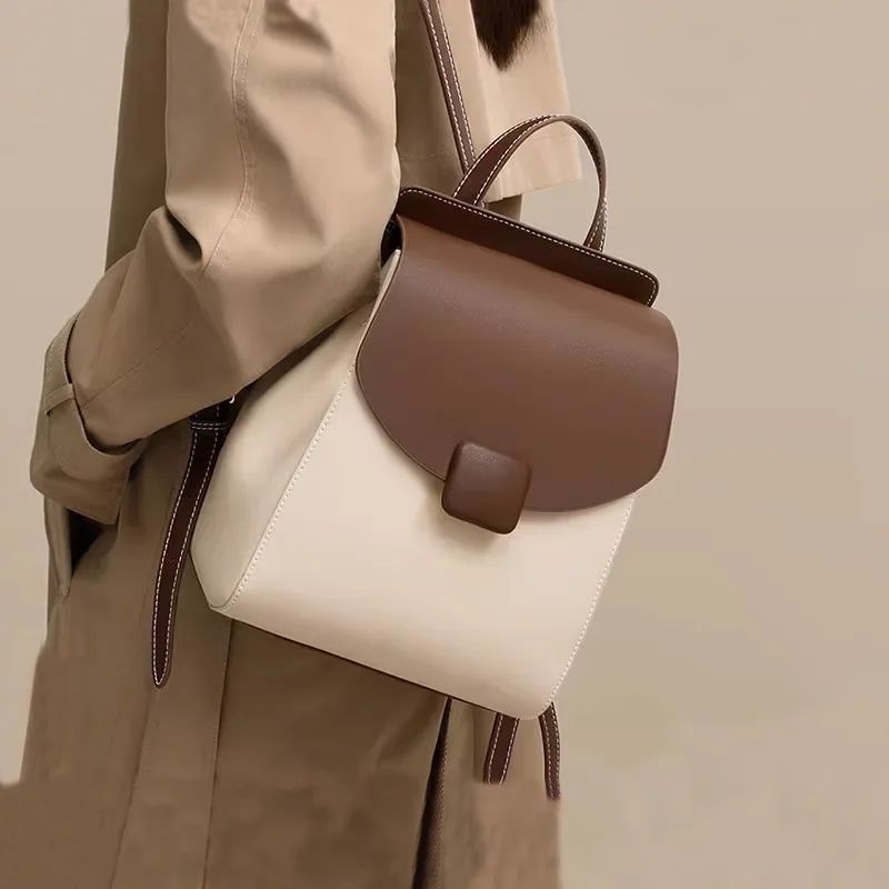 

High-end Double Shoulder Bag 2025 New Fashionable Small Backpack Casual Large Capacity Commuter College Student Travel Backpack