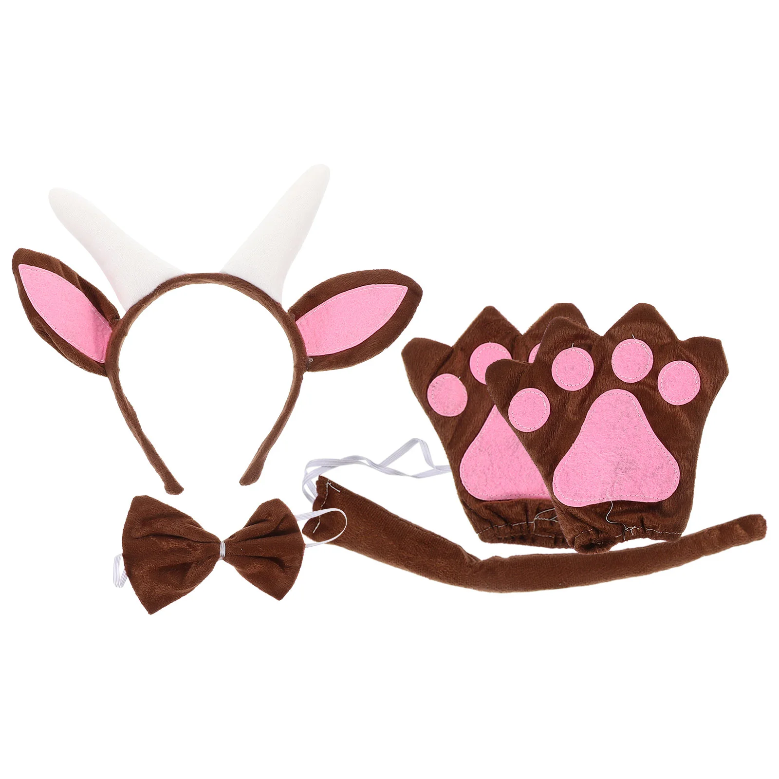 

Unique Goat Ear Headdress Cosplay Decor Accessory Ears Supplies Headband Decorative Bow Tie Tail Prop