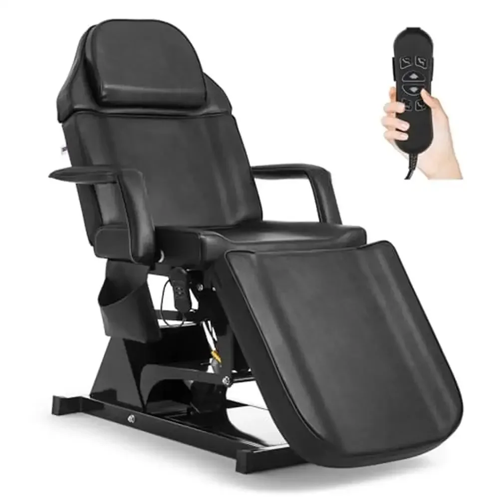 

3-Motor Adjustable Facial Bed Beauty Massage Table Tattoo Chair Esthetician Medical Aesthetic Bed Black-Free Access Arm Rest