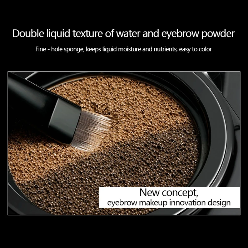 GECOMO لونين وسادة هوائية الحاجب مسحوق اللون مقاوم للماء مقاوم للعرق طويل الأمد لا خلع ماكياج كريم الحاجب العين
