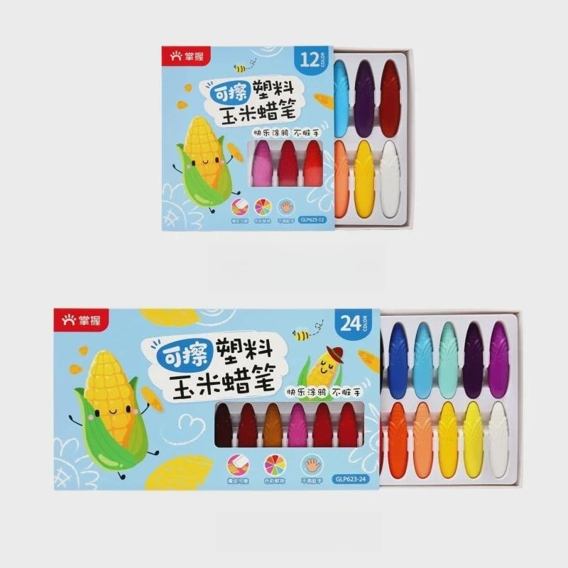 Crayons Safe Non-toxic Washable Crayon Kindergarten Special Oil Pastel Plastic Marker Pen Corn Shape Cute Stationery Small Gift