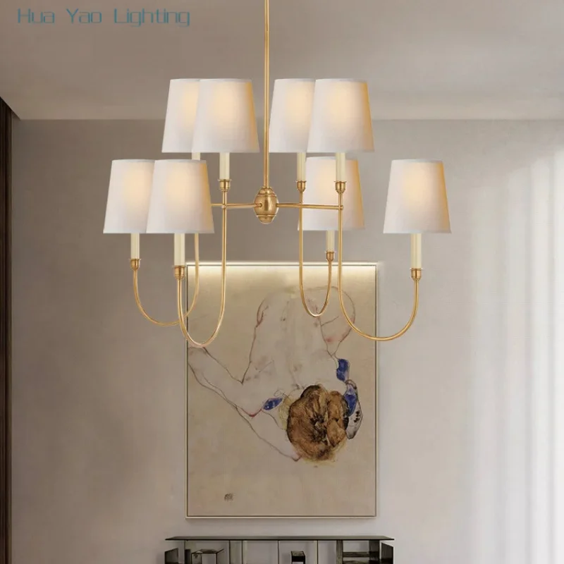 Copper Living Room Light Minimalist Pendant Light Suitable for Dining Rooms Bedrooms Grand Rural Lighting Retro Halls Decoration