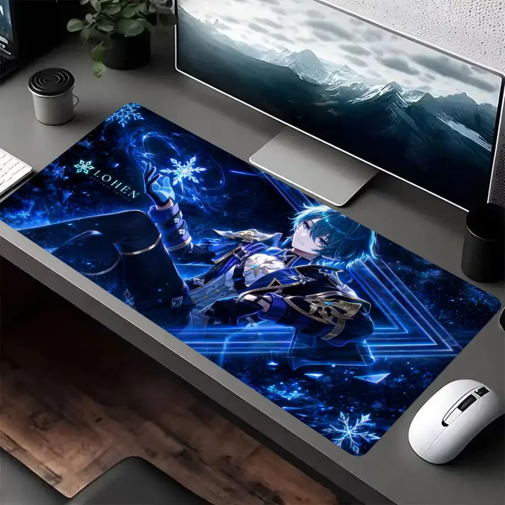 Lohen Genshin Impact Mouse Pad Non Slip Extra Large Smooth Precise Tracking Durable Stitched Stable Grip Gaming Pad