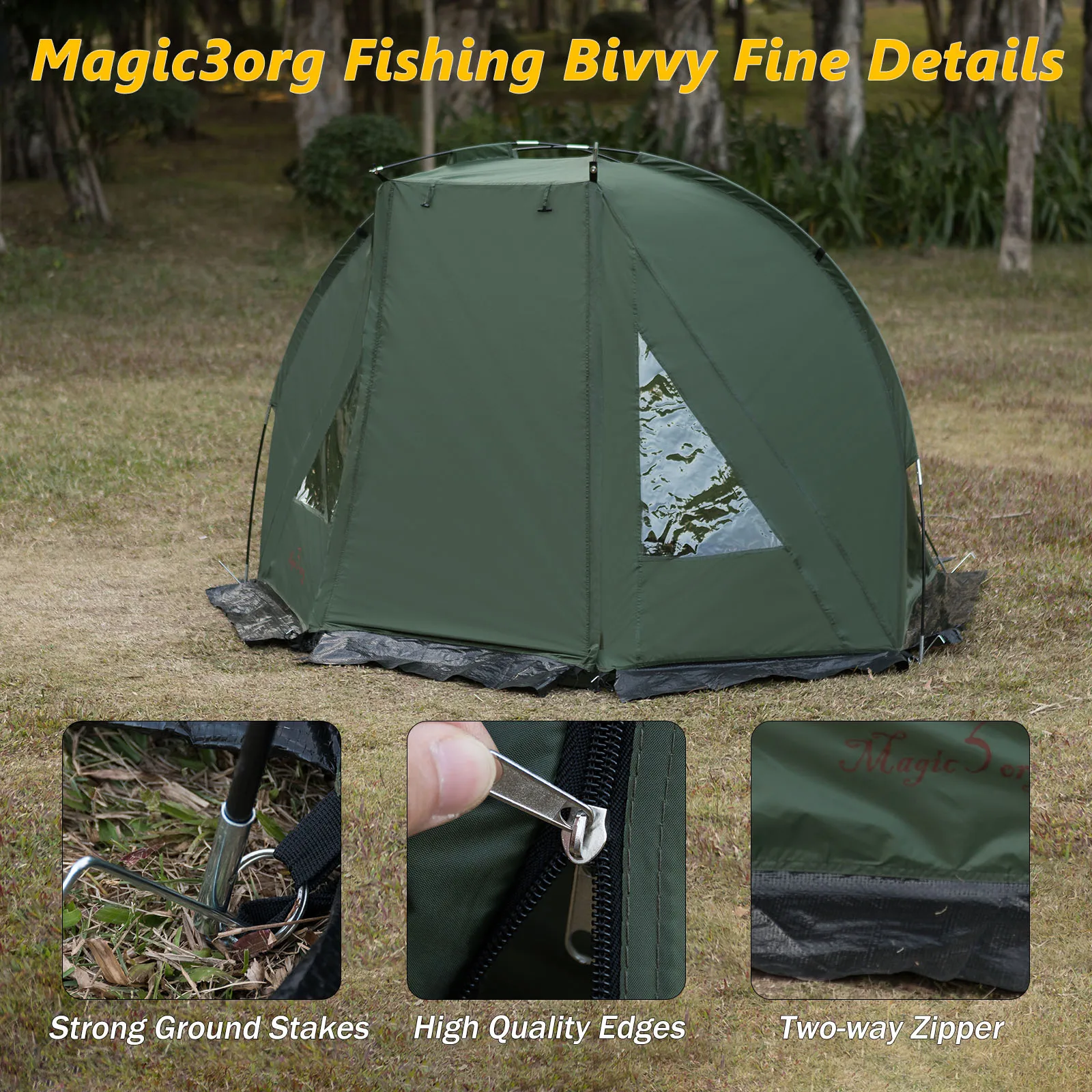 Imagem -02 - Waterproof Rainproof Outdoor Camping Shelter Barraca para Carpa Pesca Bivvy Caça Viagem Aventura Quick Erect Verde 12 Pessoas