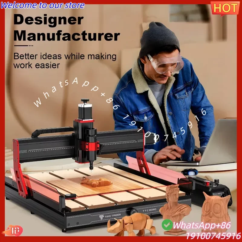 2026 For TTC6050 3D Vertical Hobby CNC Wood Router Machine 500W High-Precision Ball Screw Linear Guide NC Studio Single