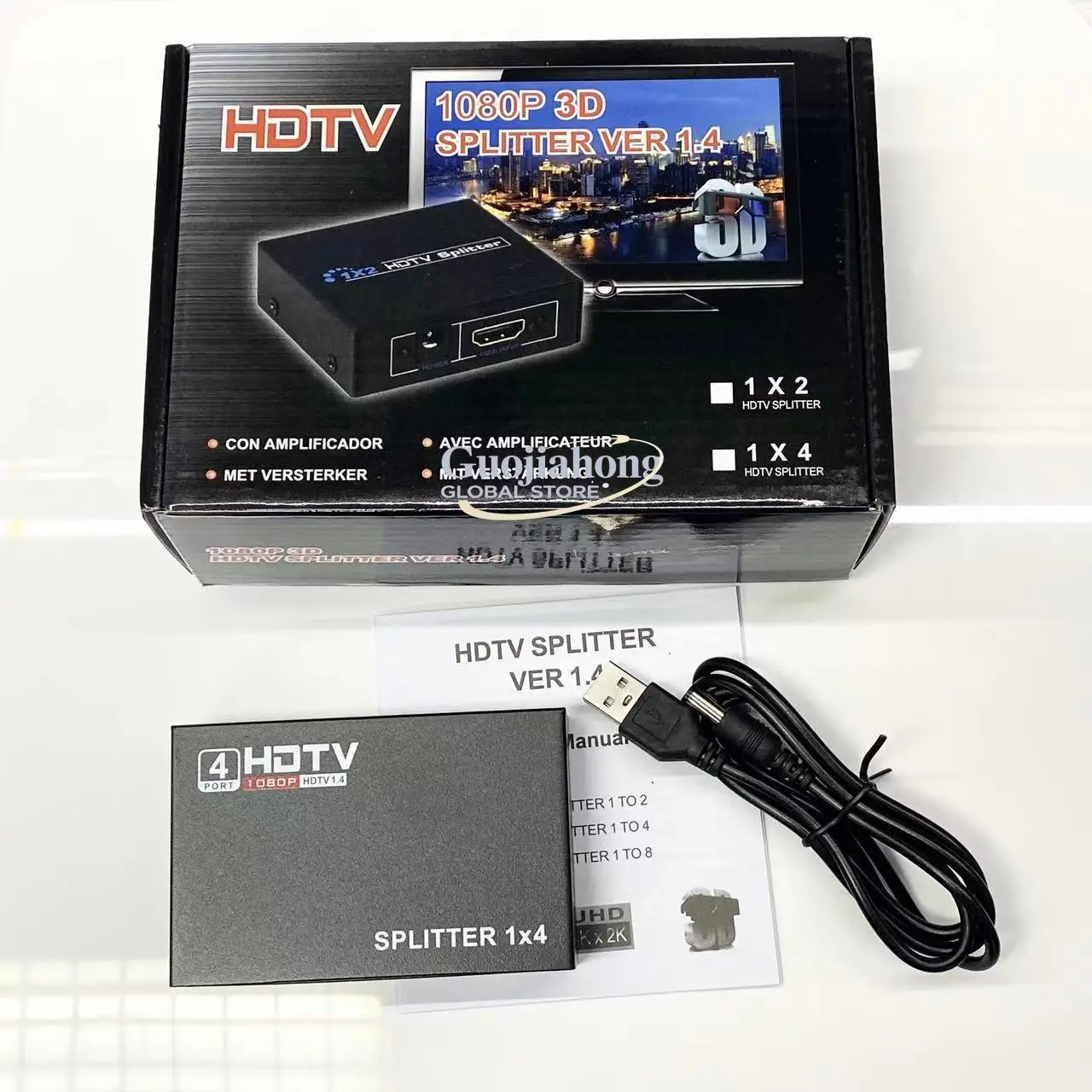 

Сплиттер-разветвитель 1x4: 1 вход, 4 выхода, для компьютера, видео, HD-конвертации, ТВ, 1080P, один выход на каждый порт