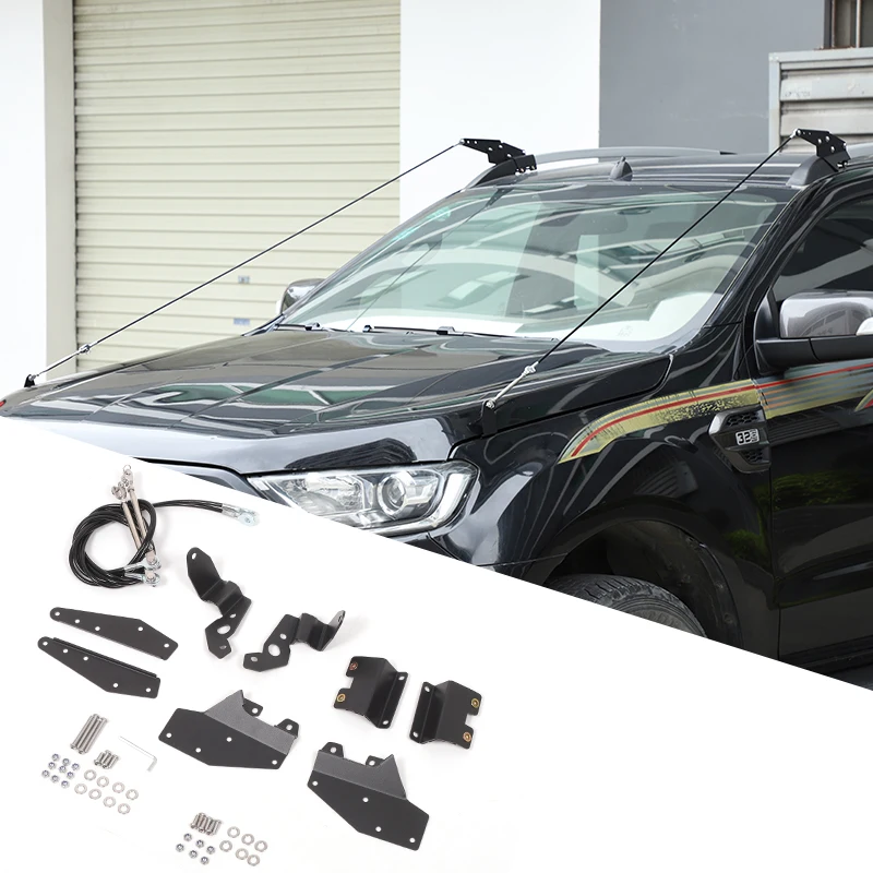 For Ford Ranger 2015-2021 car through the jungle protection hood lock buckle obstacle elimination rope car accessories