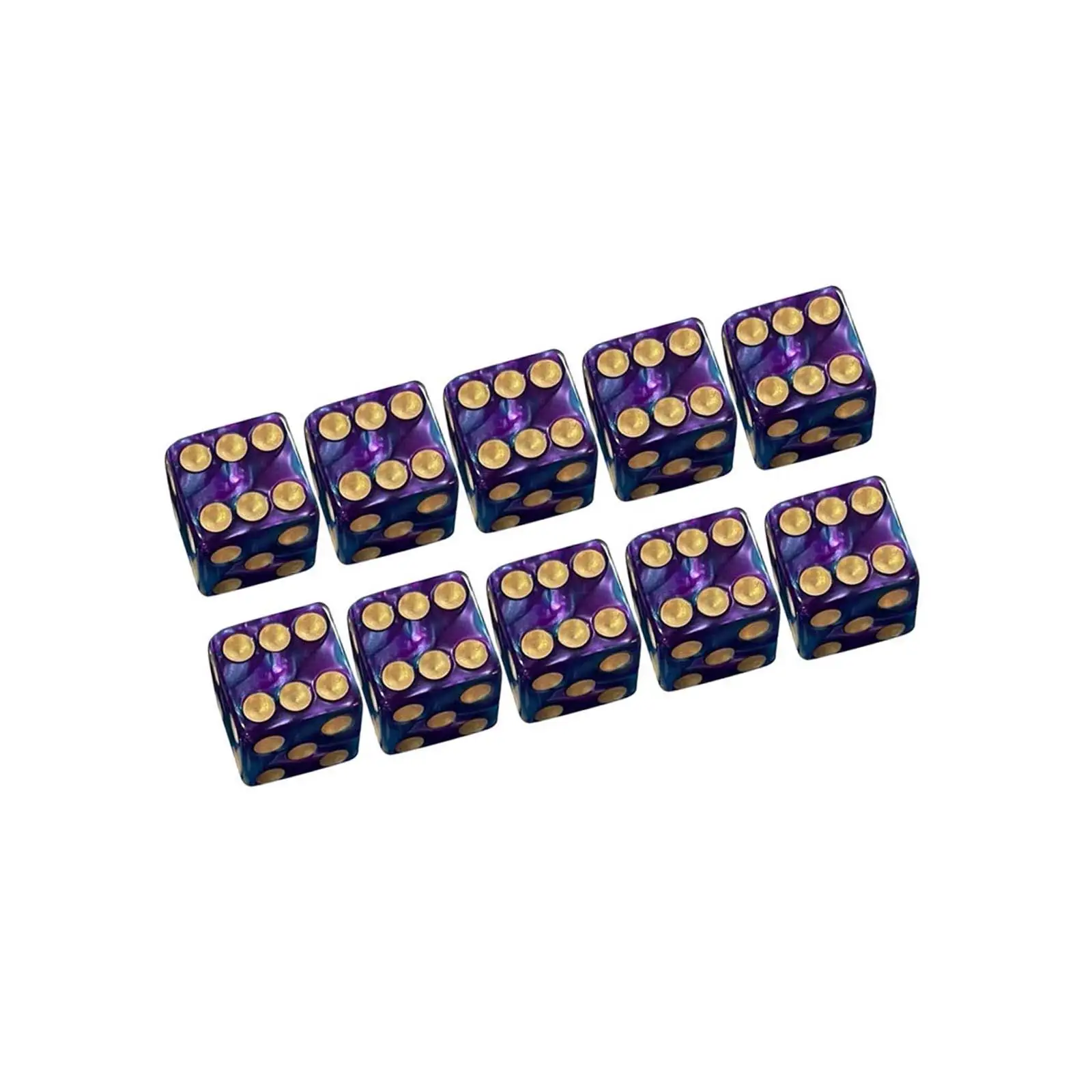 Six Sided Dice Set Math Teaching Assorted 16mm Acrylic D6 for Casino Table Games and Board Games