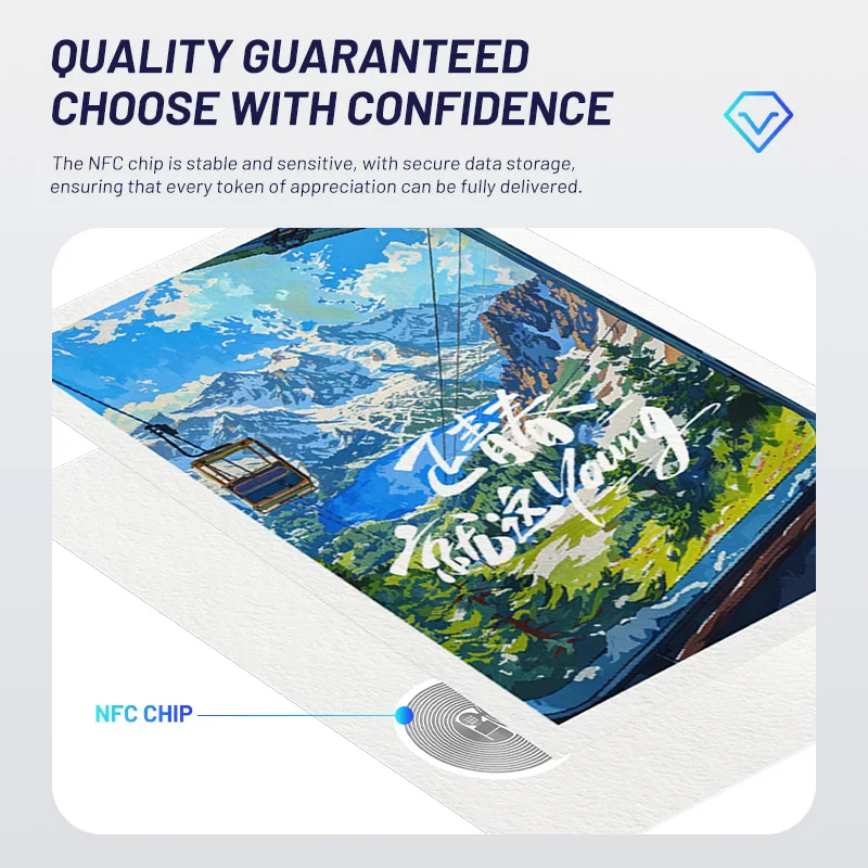 بطاقات بريدية تمكين NFC، مشاركة فيديو/صوت/نصية تفاعلية، بطاقات تهنئة ذكية، علامة تجارية هدايا شخصية #2